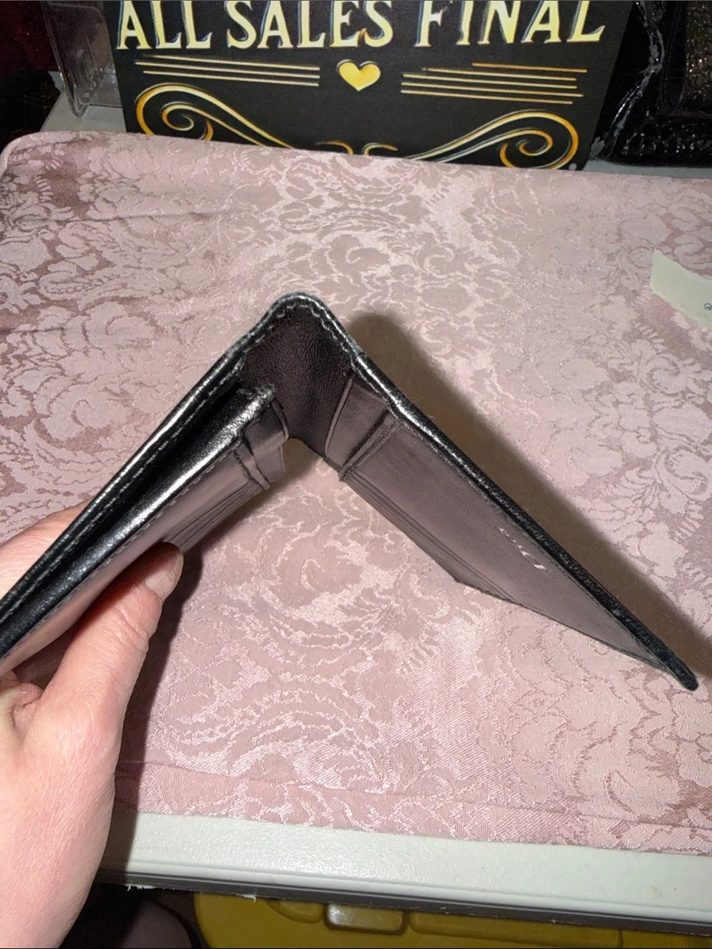 Dior Black Embossed Long Leather Wallet